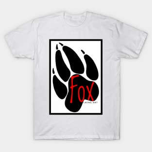 Fox Layng Art logo White/Red T-Shirt